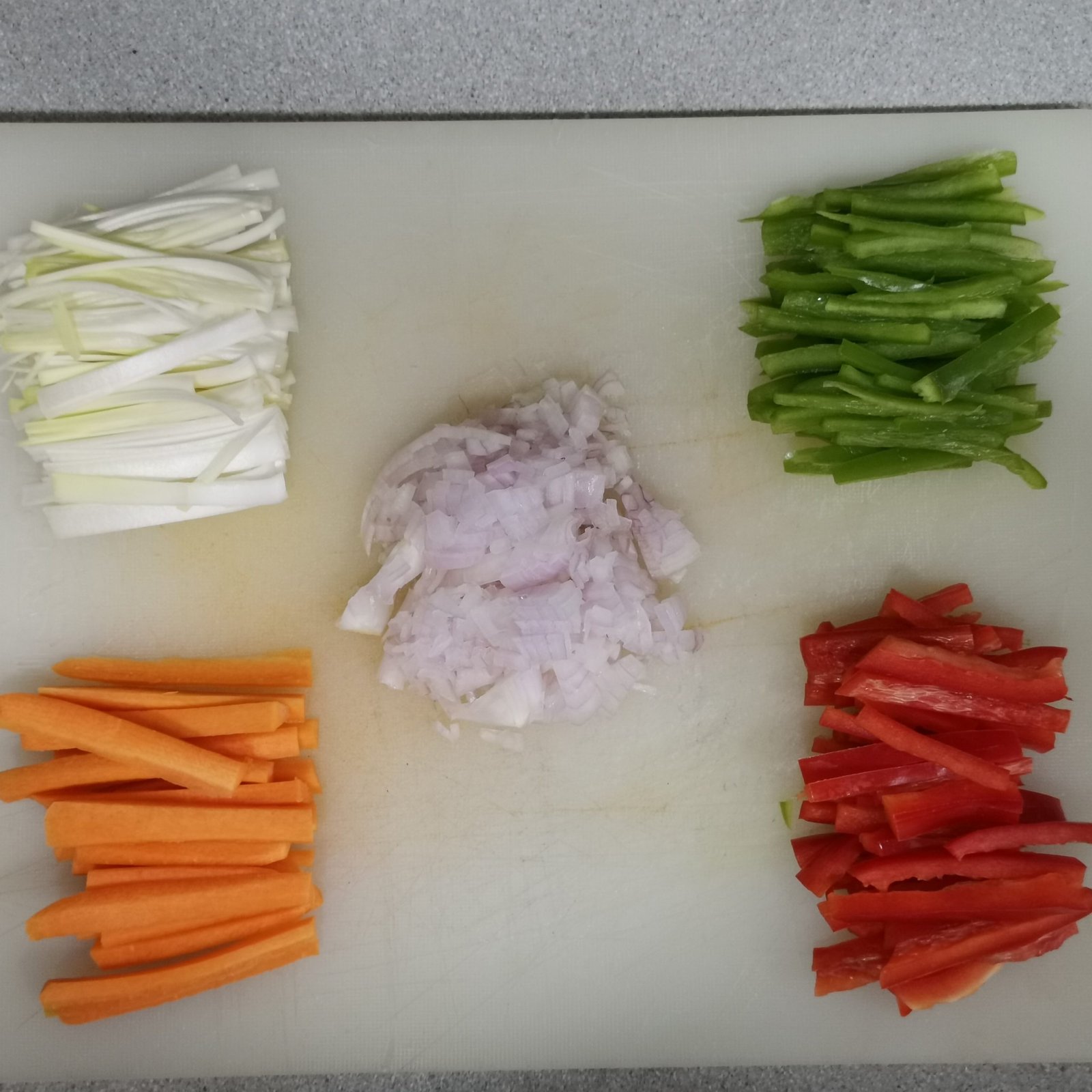 Vermicelli - verduras cortadas